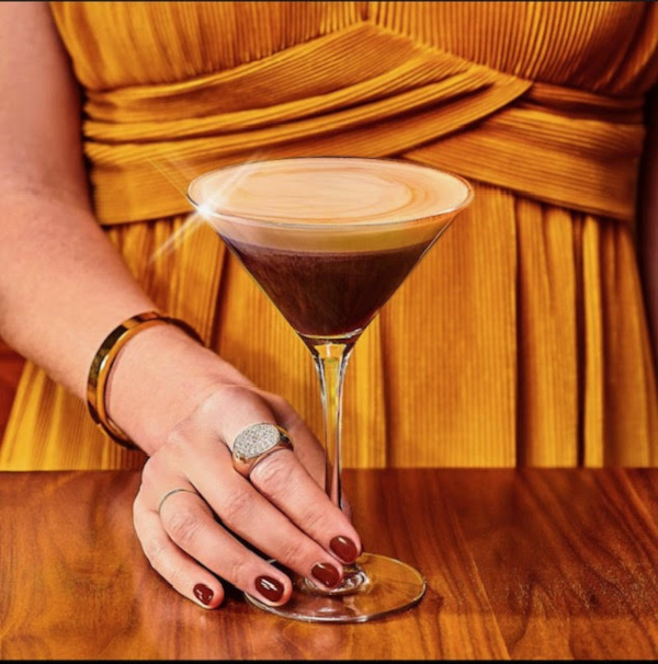 Starbucks oleato martini,Anna Wong Stylist. Seattle wardrobe stylist.Seattle editorial stylist,Seattle commercial stylist, Ryan Conover as Iris Apfel,Moevir magazine editorial, for Iris,Mcklyn Cole,